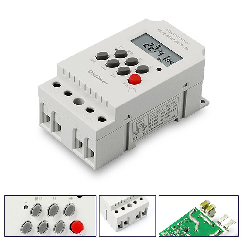 Digital Time Switch KG316T 7 Days Programmable 220V Timer Switch Daily Programmable Time Switch Timer KG316T