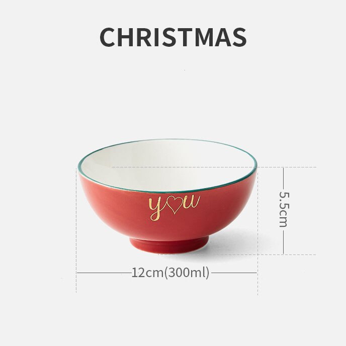 Jul tallrik skål set hem personlighet keramik middag tallrik nordisk stil porslin: 4