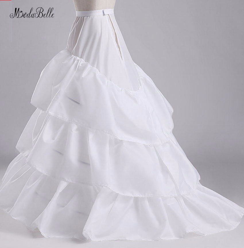 modabelle White 3 Hoops Wedding Petticoats Ruffles Petticoat Tutu Long Black Petticoat Woman Enagua Para Vestido De Novia