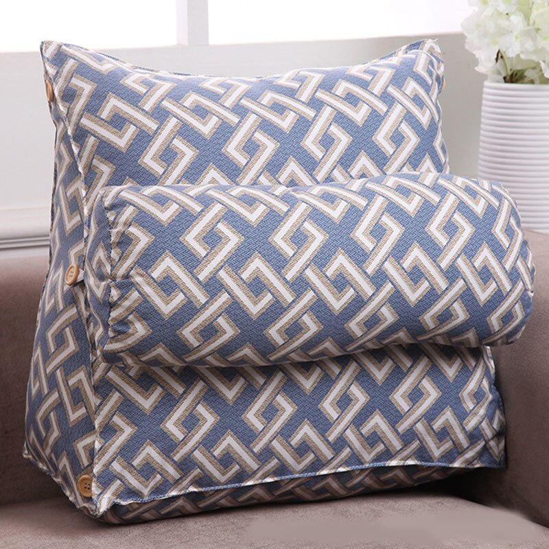 Triangular Backrest Cushion Cotton Linen for Chair Sofa Cushions Bed Rest Back Pillow Waist Cushion Office Home Decor 45x45x20cm: 1