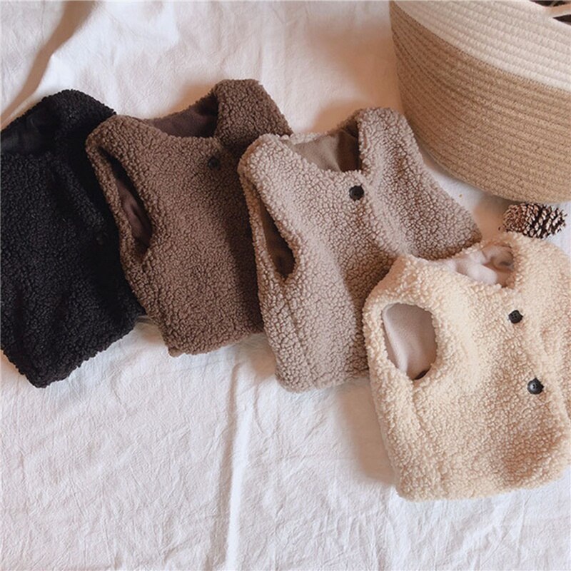Gilet en peluche polaire épais pour bébé fille et garçon, vêtements d'hiver d'automne et d'hiver