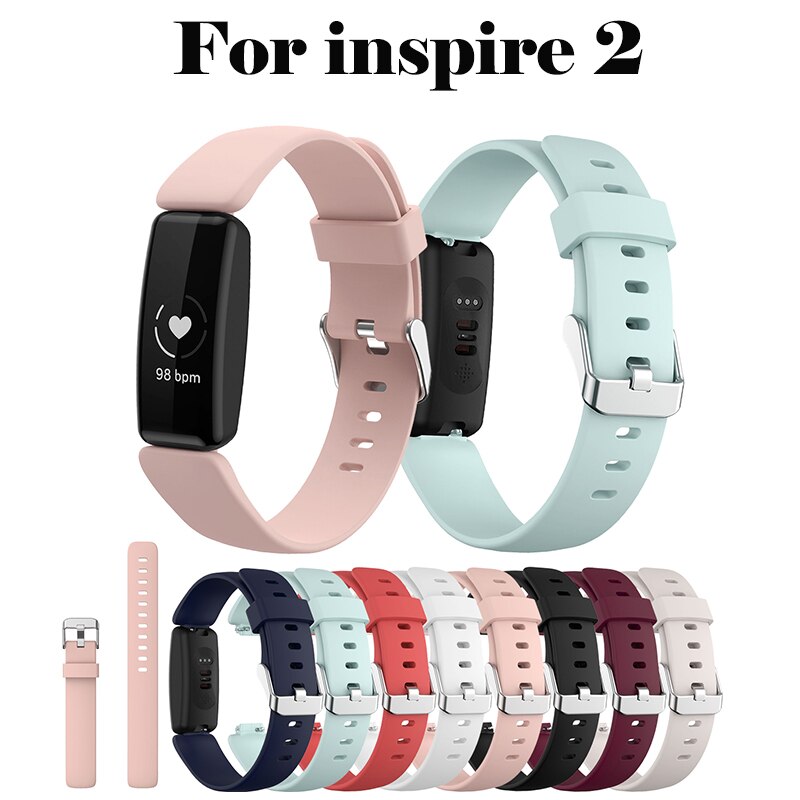 Bracelet de montre en Silicone pour Fitbit inspire 2, avec boucle en métal, Sport, accessoires