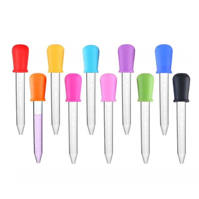 1/6/8/10 Stck Baby Tropfer Medizin Zubringer Art Medizin Gerät Silikon Pipette Flüssigkeit Lebensmittel Tropfer Kleinkind Utensilien 5ML: 10 Stck