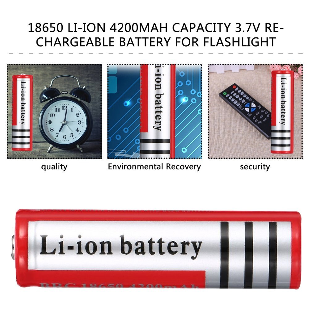 2 stücke 18650 Batterien 3,7 V 4200mAh 18650 Li-Ion Wiederaufladbare BRC Batterie Lithium-Batteria verrotten Digital