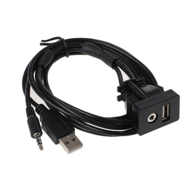 Auto Dash Inbouw Usb-poort Auto Boot 3.5Mm Aux Usb Verlengkabel Adapter 1M