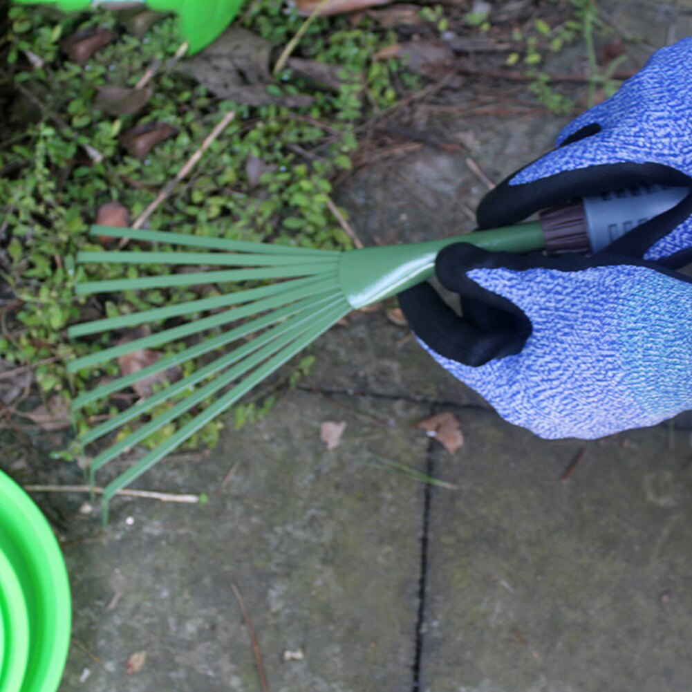 Widen Thicken Portable Iron Tools Durable Grass Rake Green Nine Teeth Courtyard Shovel Practical Garden Loose Soil