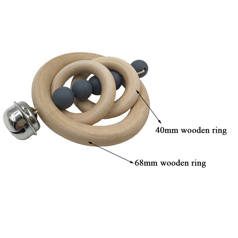 Baby Speelgoed Rammelaars Voor Pasgeborenen Bed Bel Houten Ring 0-12 Maanden Beuken 1Pcs Hout Bijtring Educatief Speelgoed voor Childrens