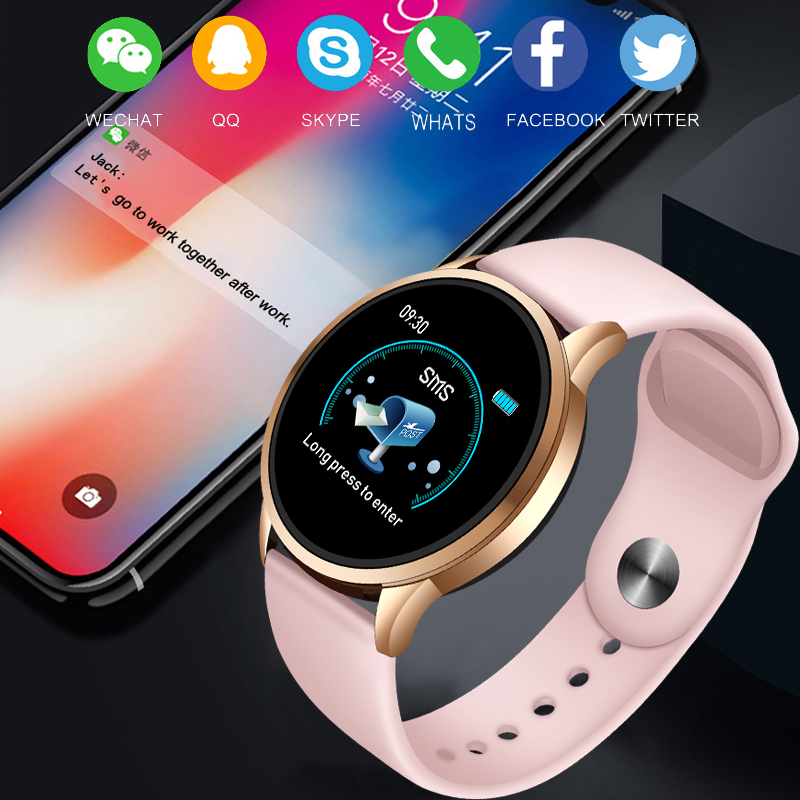 LIGE-reloj inteligente de lujo para mujer, deportivo, resistente al agua, con control del ritmo cardíaco y de la presión sanguínea, podómetro para Android e ios