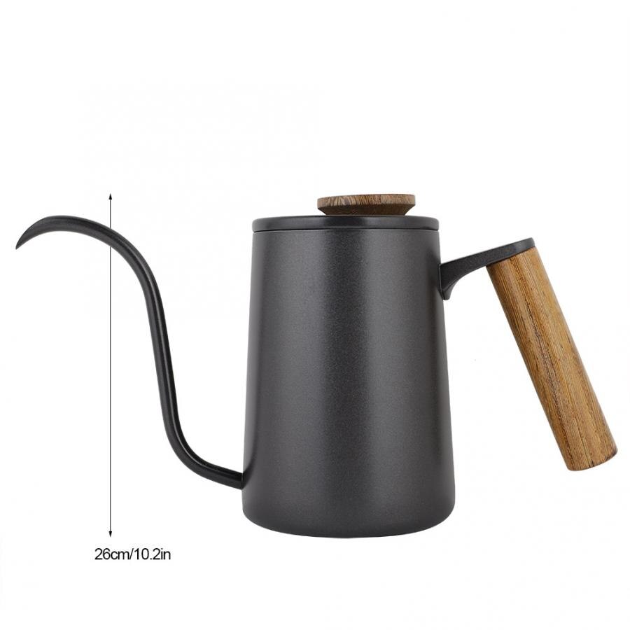 600ml Coffee Machine Stainless Steel Handle Drip Coffee Pot Long Gooseneck Spout Kettle Portable Coffee Maker Kitchen