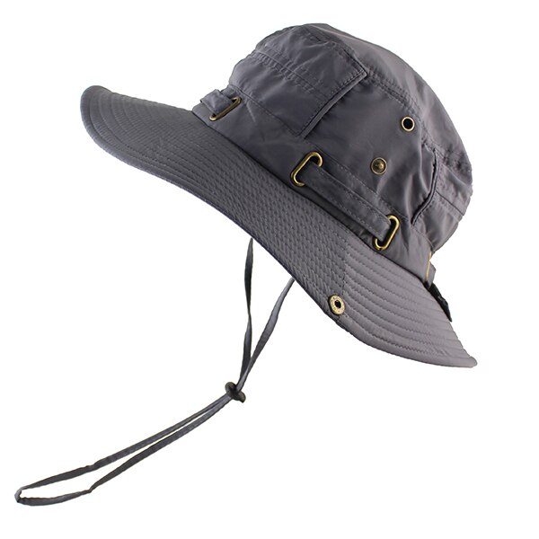Light Sun Hat for Women Men Bucket Summer Fishing Boonie UV Protection Bob Solid Color Outdoor Beach Cap Packable Mesh Quick Dry: Gray