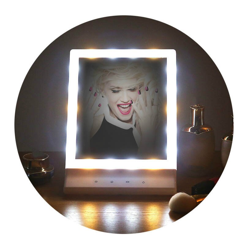 Make-Up Spiegel 18 Lichten Led Desktop Spiegelwand Spiegel Schoonheid Thuis Spiegel Usb Beschikbaar Licht Up Spiegel Voor Make-Up