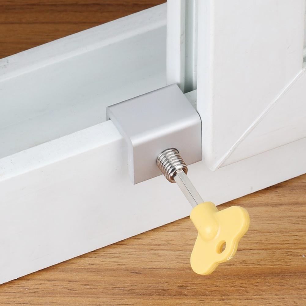 Window Security Key Lock Sliding Doors Windows Restrictor Child Safety Anti-theft Door Stopper Household Improvement Hardware