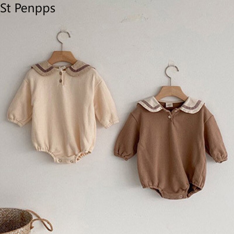 Herbstliche Baby-strampler für kleinkinder (jungen und mädchen), langärmelige baumwoll-Overall Ich bin marineblau-stil, frühlingskleidung für freundlicher