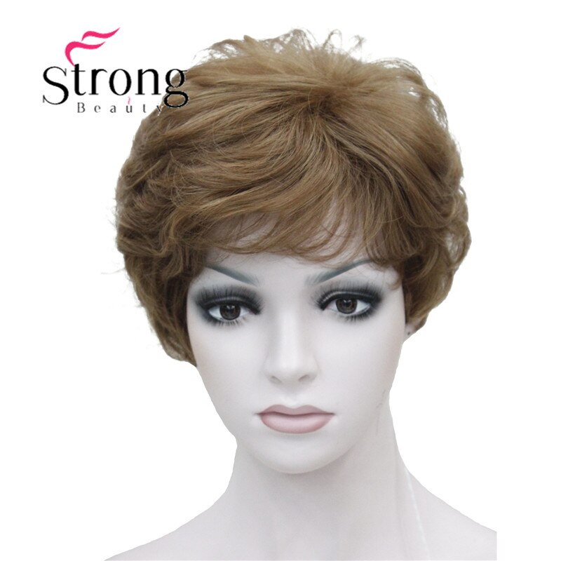 StrongBeauty Dame Frauen Kurze Syntheic Natürliche Welle Perücken Licht Braun Haar Perücke FARBE ENTSCHEIDUNGEN