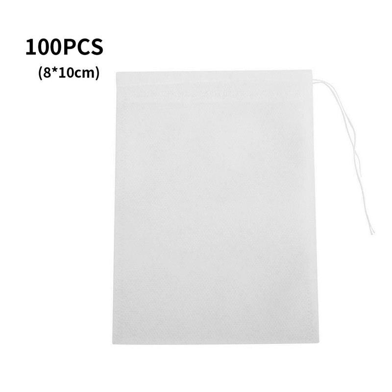 100 Pcs Empty Tea Bags For Tea Bag Infuser With String Heal Seal 5.5 x 7CM Sachet Filter Teabags Flower Tea Strainers Paper Bags: 8x10cm