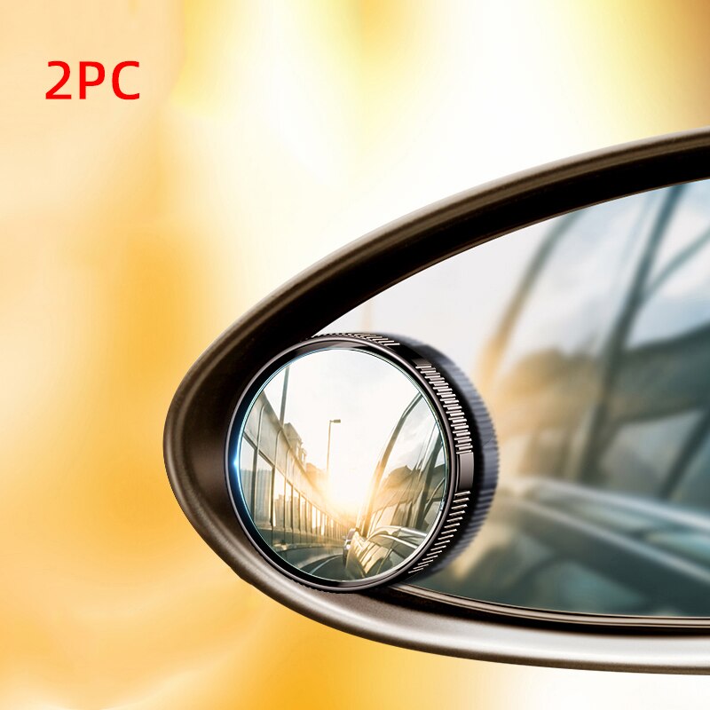 Bil bagfra blindspids glas konveks vidvinkelobjektiv parkeringsspejl bakspejl spejl  hd 360 graders auto tilbehør: Sort
