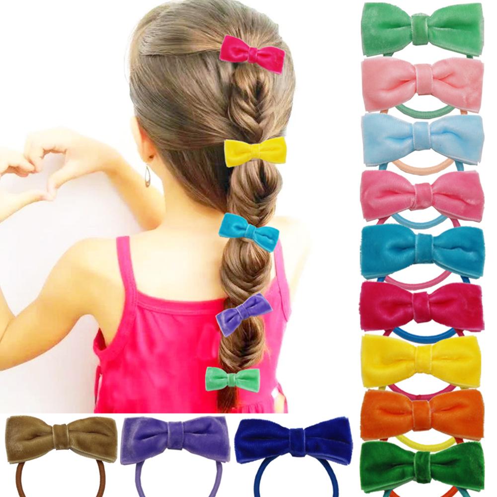 2Pcs/Baby 'S 2.2 Inch Fluwelen Haarelastiekjes Elastiekjes Haar Touw Houders Voor Baby Meisjes Baby Kids haar Acessories