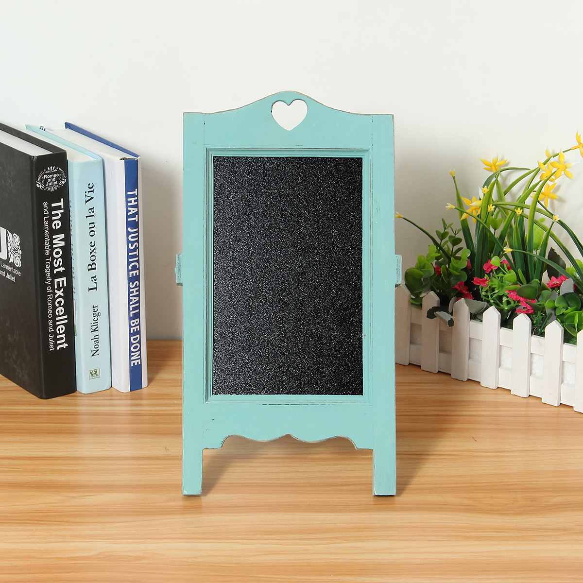 Wooden Vintage Chalk Board Blackboard Signs Memo Message Board Wedding Kitchen Notes: Blue