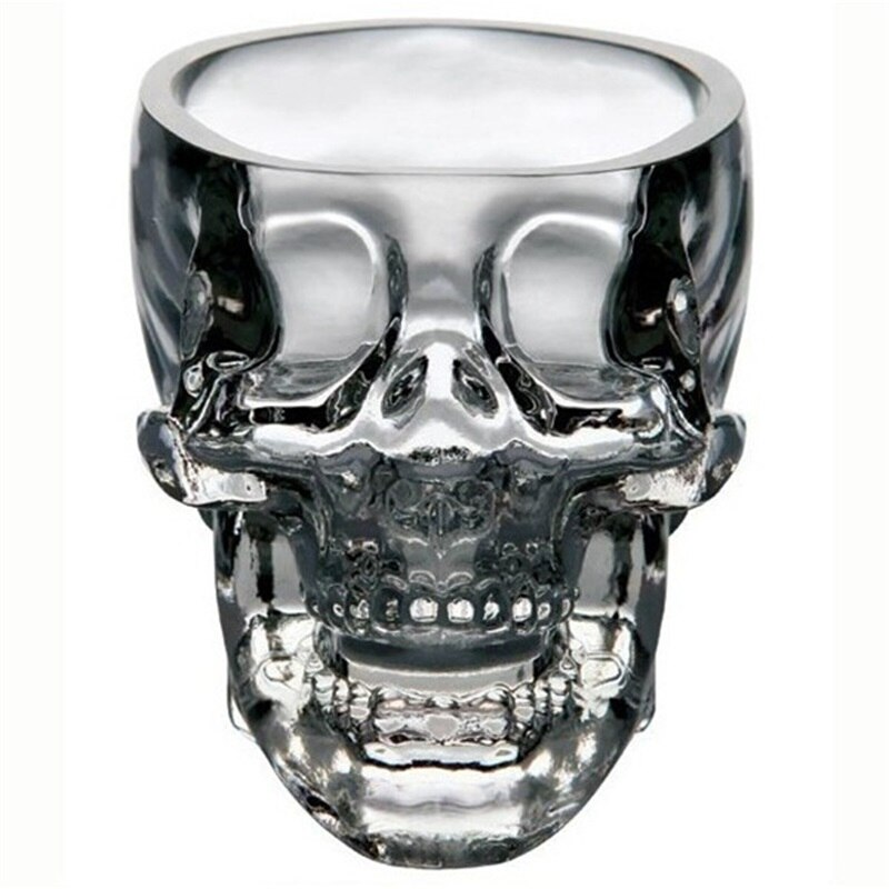 Transparent 3D Skull Shot Glass Crystal Head Cup for Whiskey Home Bar 300-0003: Default Title
