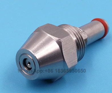 waste oil burner nozzle steel siphon cone spray jet diesel heavy oil injection air atomizing nozzle boiler combustion nozzle: Red