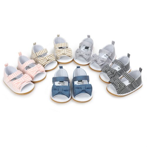 Sommar spädbarn flickor mjuk sula skor småbarn guld sandaler barn baby prinsessa 0-18m