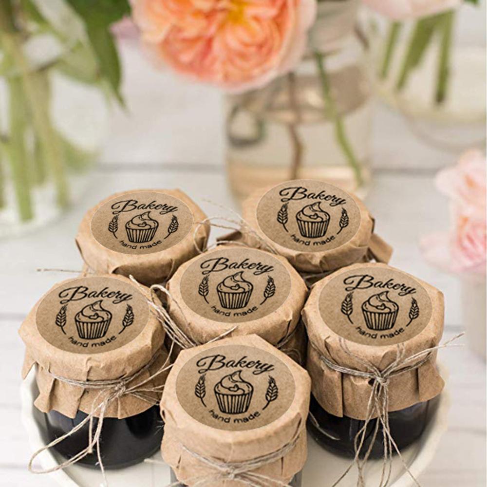 500 PCS Self-adhesive Sticker Handmade Baking Sticker Food Decorative Sticker Handmade Sticker Biscuit Bag Decorative Personalit