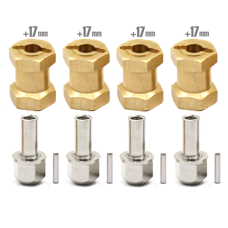 Adaptador de rueda hexagonal de ampliación de eje, 4 Uds., 12mm/15mm/17mm, para coche trepador de control remoto TRX4 RC4WD D90 D110 Axial Scx10 90046 catRC: Lavanda