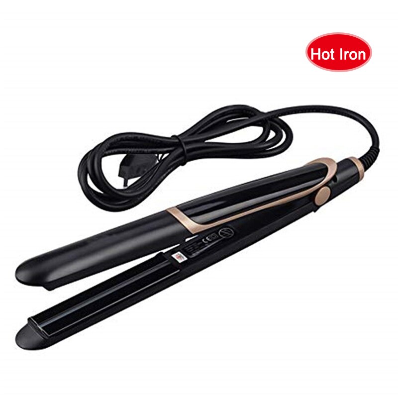 Hair Care Ultrasonic Infrared Hair Straightener Cold Flat Iron Hair Treament Styler Therapy Conditioning Tools: Blue / US