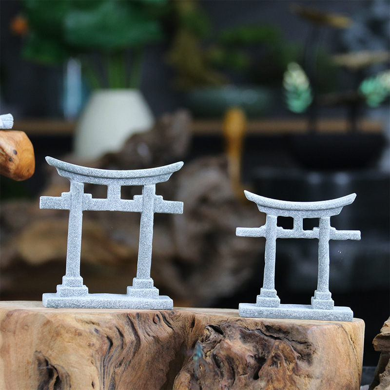S/L Aquarium Decor Japanse Torii Poort Miniatuur Ornament Aquarium Tuin Heiligdom Shinto Landschap Zandsteen Micro Decoratie