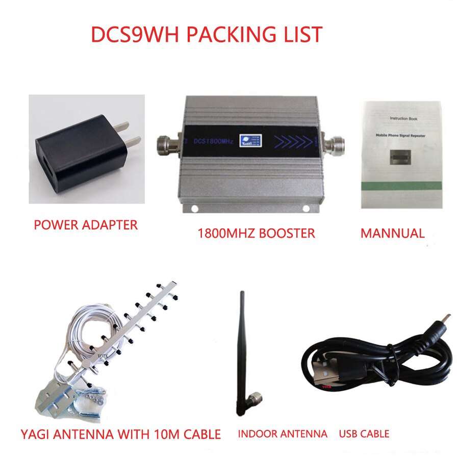 Cell Phone 4G LTE Signal Booster 1800MHZ Mobile Repeater Celluar DCS Amplifier: DCS9WH