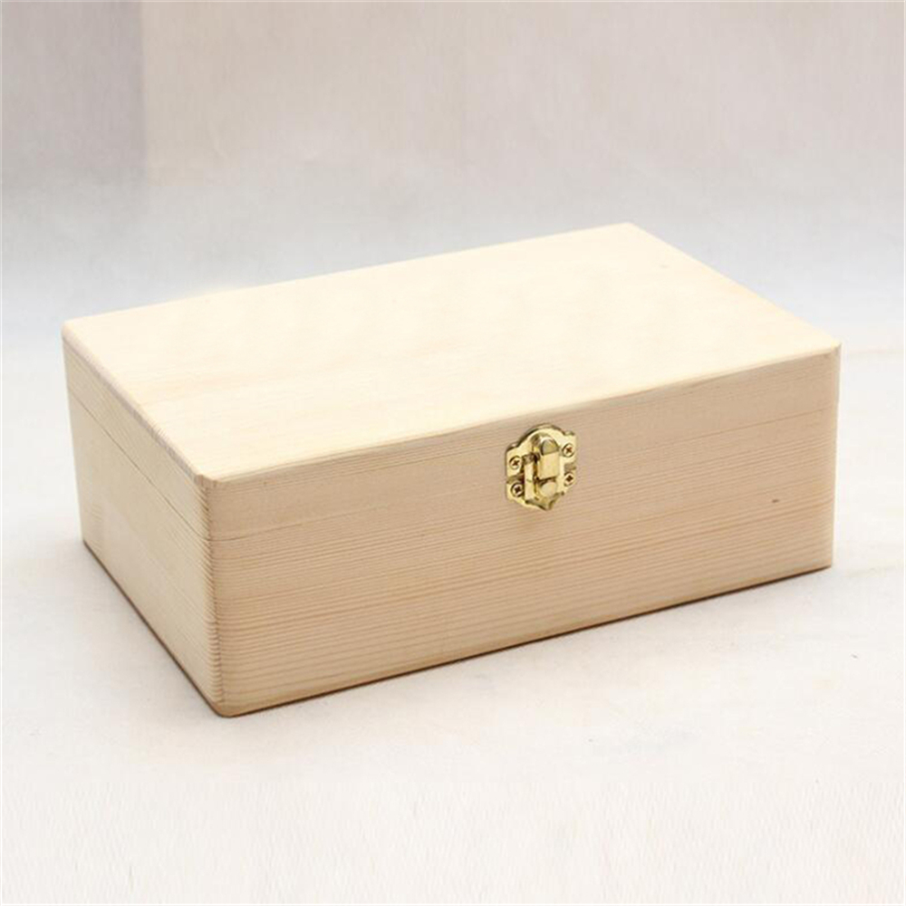 Thuis Opbergdoos Natuurlijk Houten Met Deksel Gouden Slot Briefkaart Organizer Handgemaakte Ambachtelijke Sieraden Case Houten Doos Kist NIEUW