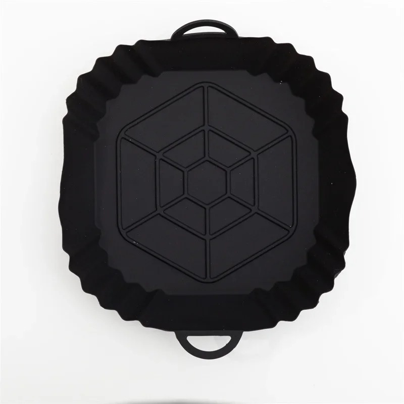 1pc Silicone Air Fryer Pot Tray With Handle, Square Air Fryer Baking Pan, Reusable Air Fryer Liner For Kitchen Baking: Default Title