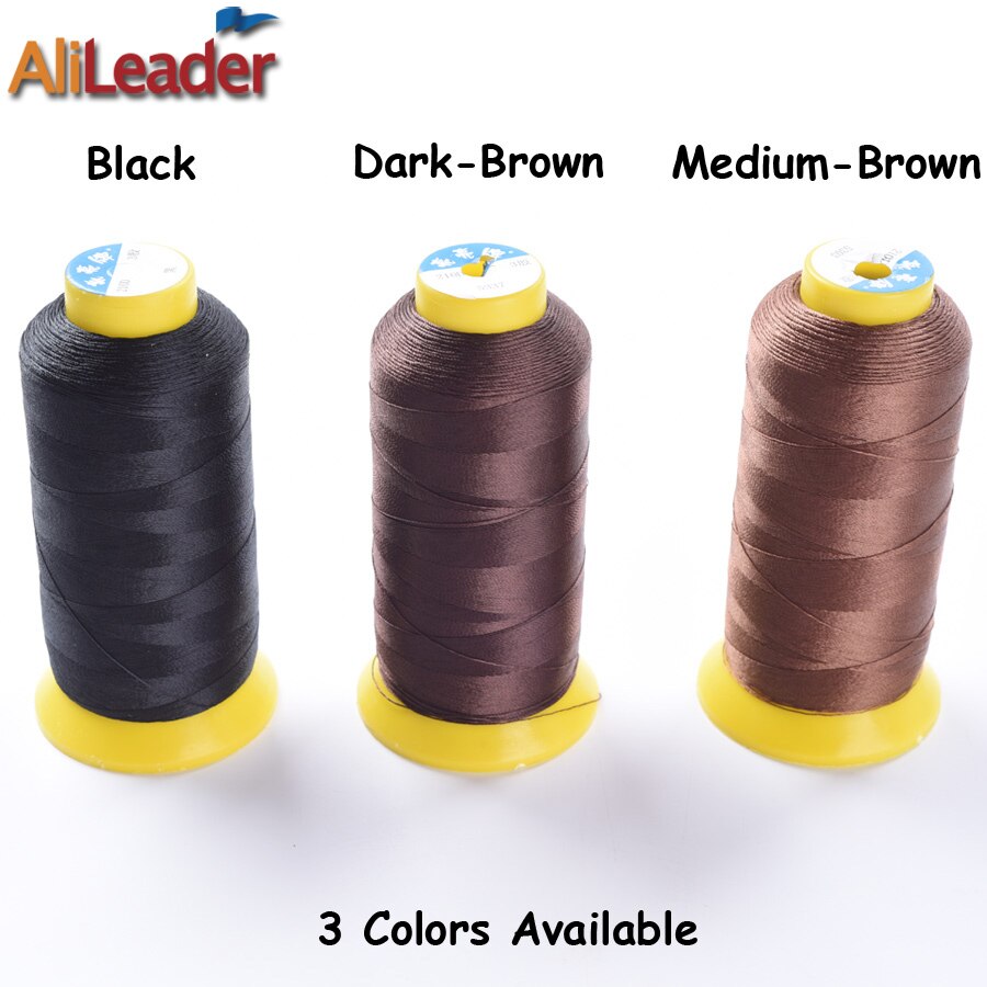 Alileader Goedkope Draad Voor Maken Pruiken Naaien Weven Threads 1500M Lengte Nylon Haar Weven Draad Voor Pruik Maken Gereedschap zwart