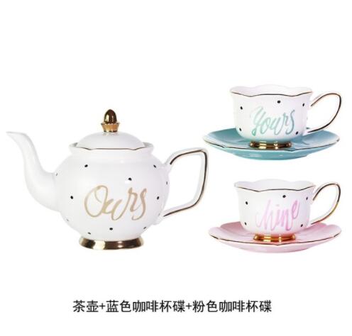 Gold Afternoon Tea Cup Saucer Set Coffee Cup Tea pot Set Tea Tray Bridesmaid
