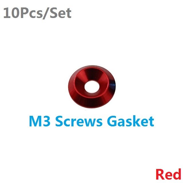 10 Stks/set M3 Schroeven Pakking Aluminium Cone Verzonken Gat Sink Hoofd Wasmachine Auto-Styling 2020NEW Multifunctionele: Red
