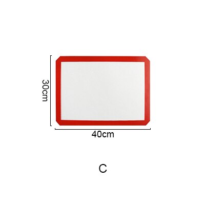 Non-stick Siliconen Bakken Matten Cookie Pad Rolling Deeg Mat Hittebestendig Glasvezel Slagmensen Meel Fondant: 30CM   40CM