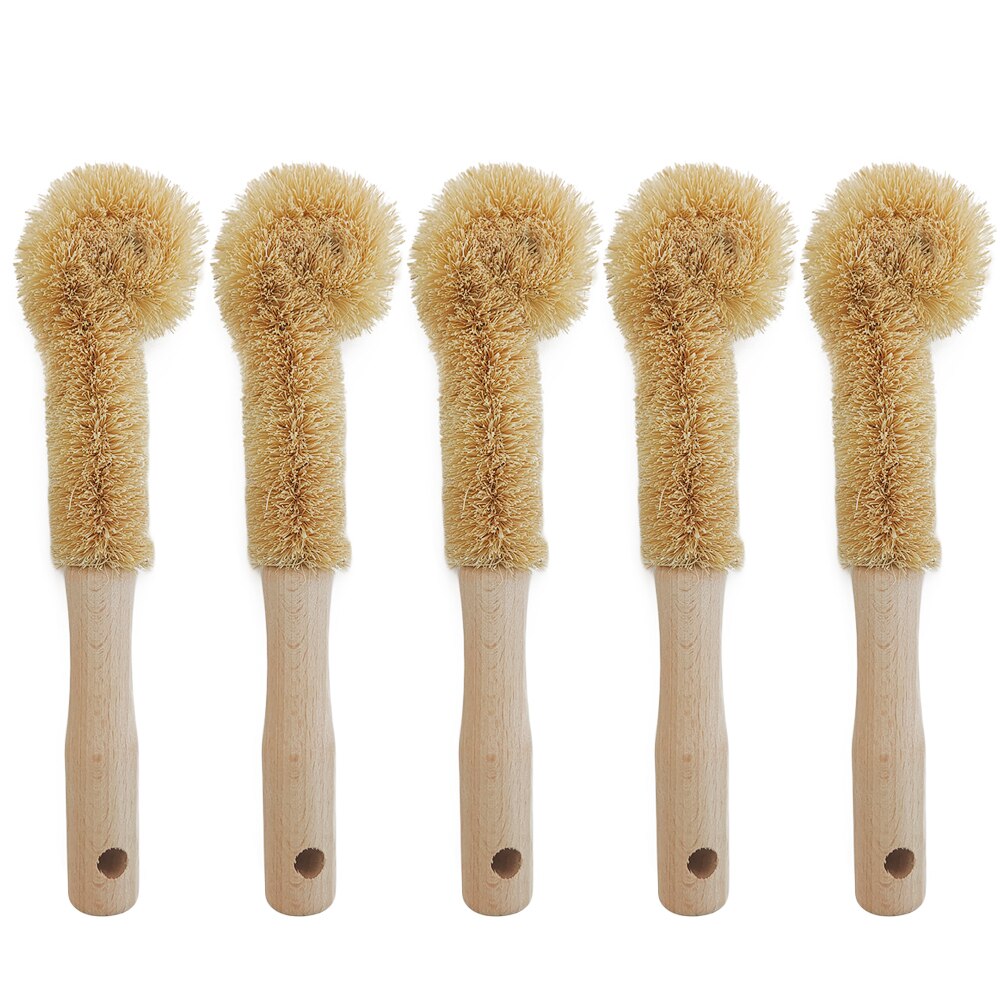 Coconut fiber Brown Kitchen Cleaning Brush Natural Coir Brush hemp fiber non-stick skillet brush dish washing bottle cleaner