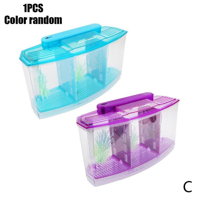 Betta Fish Box Cube Betta Aquarium Box Separate Breeding Tank Seedlings Fish-Breeding-Box Isolation-Box Fish Spawning Aquar Y3W8: Three fighting fish 