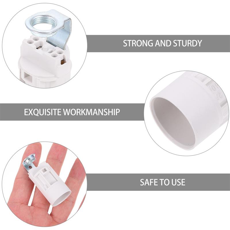 Support de lampe de lustre E14, douille de lumière, Base de lumière suspendue, bouchon à vis, accessoires d'éclairage, 10 pièces