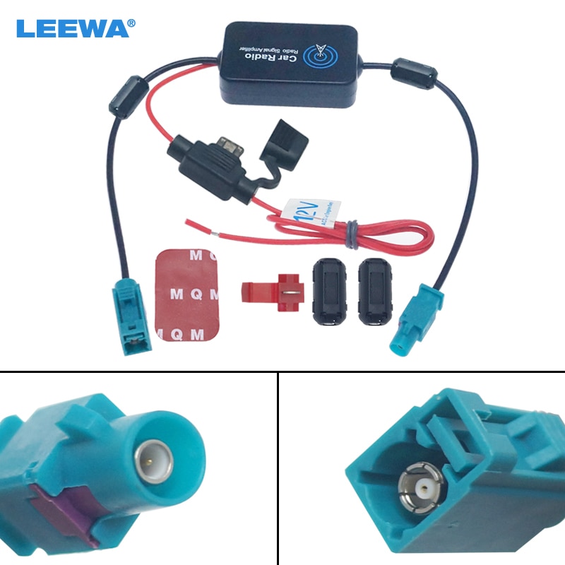 LEEWA 12V 12V Auto Radio Antenne Antenne Signaal Booster Versterker Voor Auto Met FAKRA II Connector # CA1051