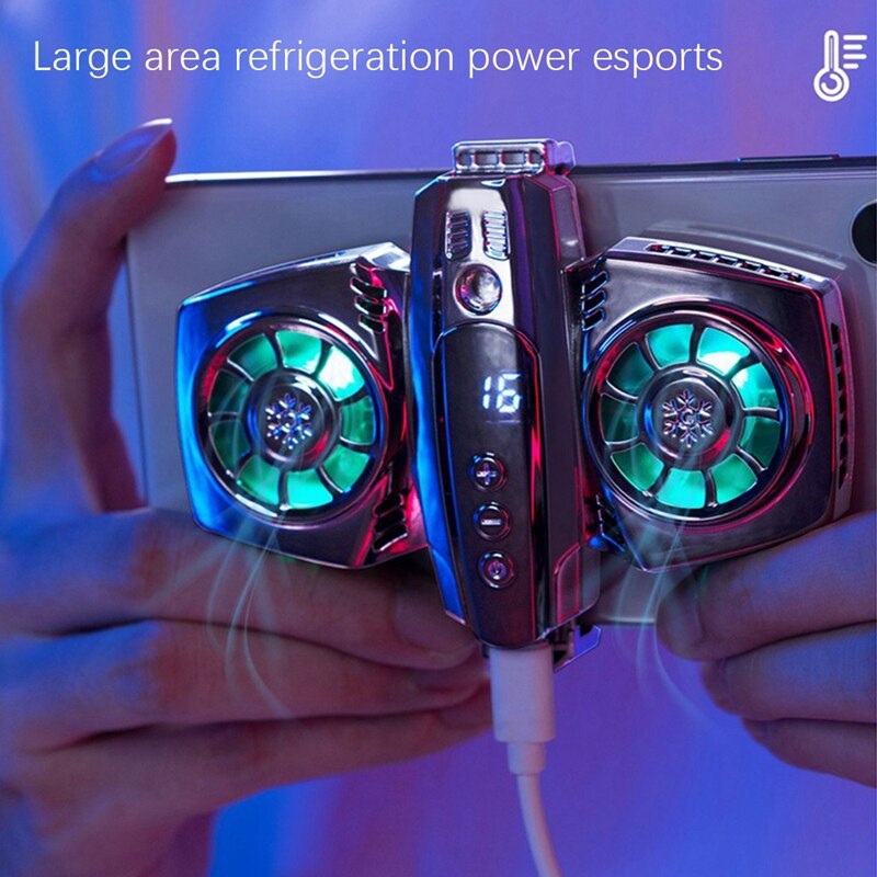 Temperatuur Aanpassing Mobiele Telefoon Radiator + Mobiele Game Vinger Babybedjes Dual Fan Halfgeleider Radiator Koelventilator