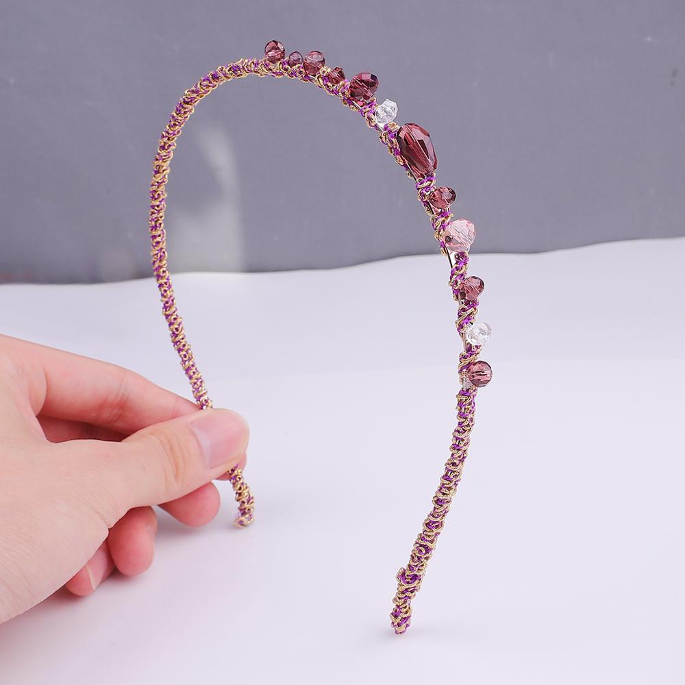 Aurstria-bandeau cheveux cristal arc-en-ciel | Accessoire pour mère de mariée, 14 couleurs, avec larges bords, strass,: 06