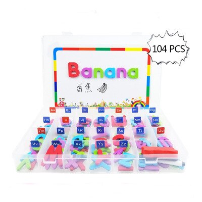 Magnetic Letters 208 Pcs Uppercase Lowercase Foam Alphabet ABC Magnets for Fridge Refrigerator Educational Spelling Learning toy: 104pcs multi color