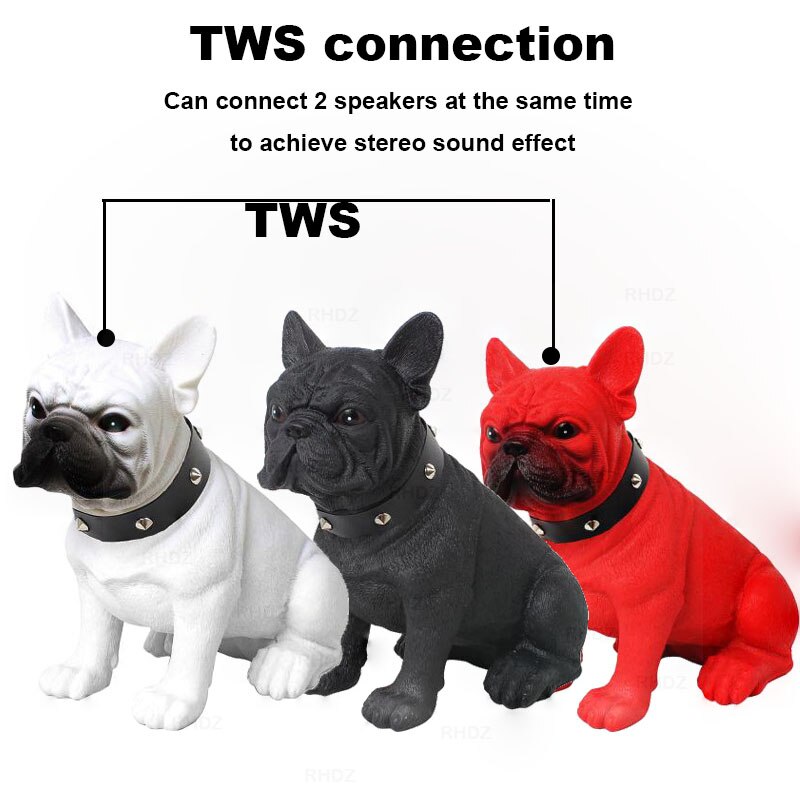 TWS Wireless Bluetooth Speakers Bulldog Full Dog Portable Music Stereo music Player Caxia de som BoomBox Sound System with radio