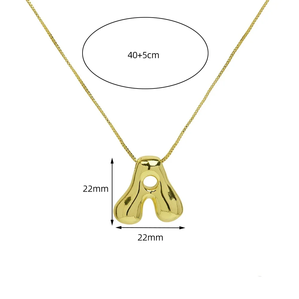 A-Z Balloon Bubble Letter pendant Neckalce for Women 18k Gold Plated Chunky Initial Necklaces Jewelry Birthday