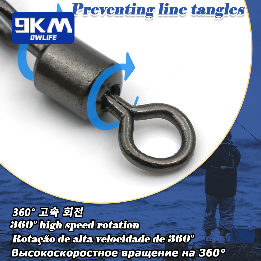 Giratorio de pesca con Clips eléctricos, 50 ~ 200 Uds., Clip de cambio rápido de acero inoxidable, anillo dividido para agua salada, broche giratorio de pesca