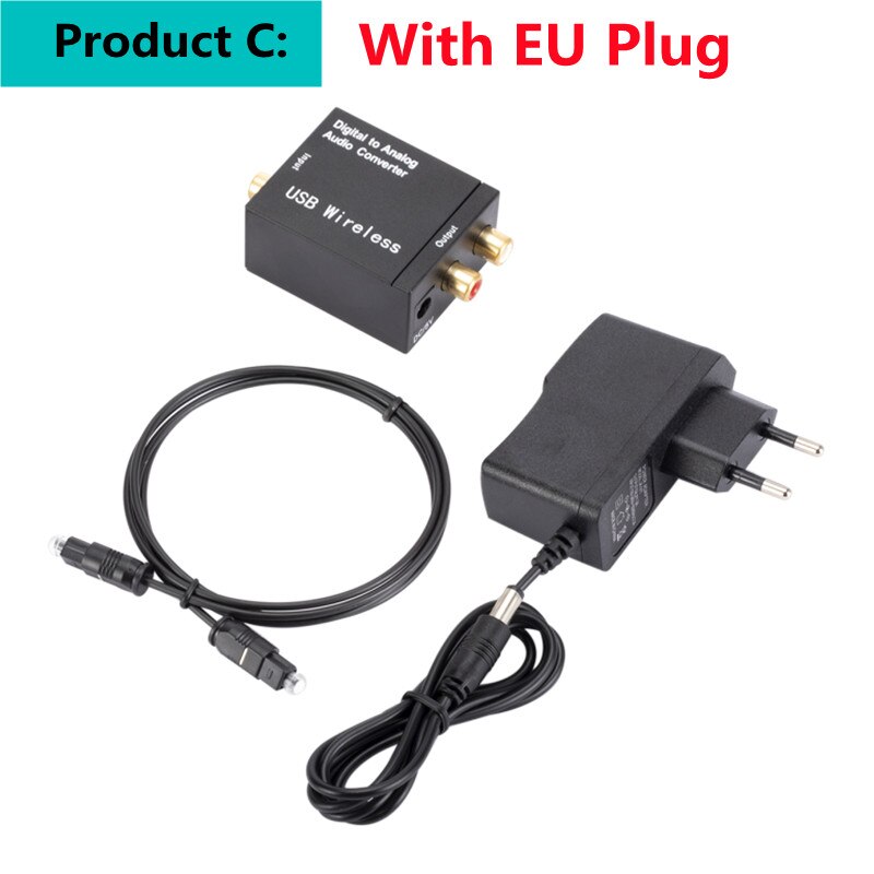 DAC Digital zu Analog Audio- Konverter Bluetooth 4,0 optisch Fiber Toslink koaxial Signal zu RCA R/L Audio- Decoder DAC Verstärker: mit EU Stecker