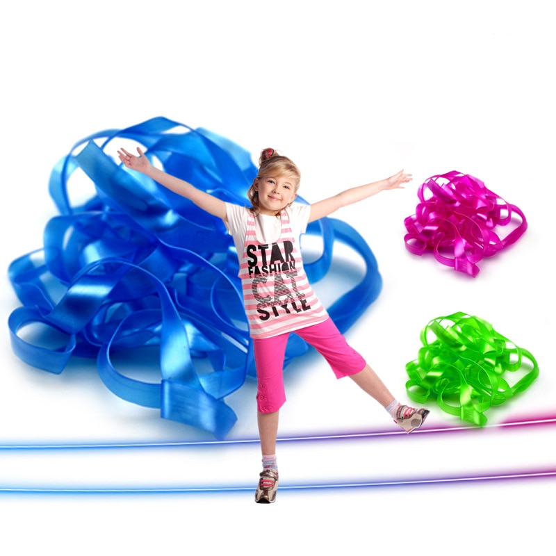 1pc Colorful Elastic Skipping Rope Rubber Band Kids Outdoor Toys Backyard Playground Game Team Sports Playset for Children 320cm