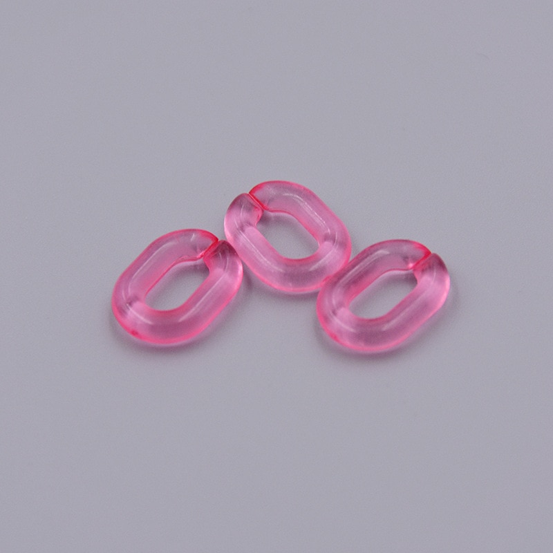 100Pcs 20*14MM Candy Color Combination Split Acrylic Chain Connectors For DIY Jewelry Making Sunglass Chain Jewelry Accessories: Pink