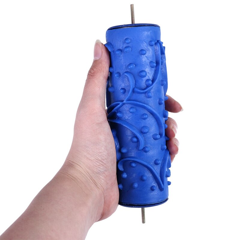 7inch 3D Rubber Wall Decorative Painting Roller, Patterned Roller Wall Decoration Tools Without Handle Grip